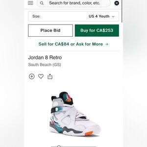 Jordan Retro 8 (South Beach) GS